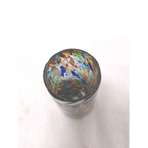 Handblown Shot Glass 4" Multicolor Confetti Rainbow Collectible Party Replacemen - Picture 5 of 7